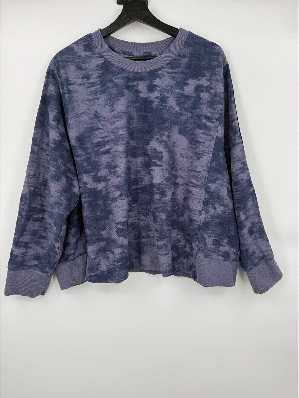 Athleta Womens Sweatshirt Slate Indigo Tie Dye Round Neck Long Sleeve Size 3X